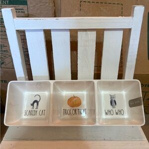 Rae Dunn White Halloween Divided Melamine Tray